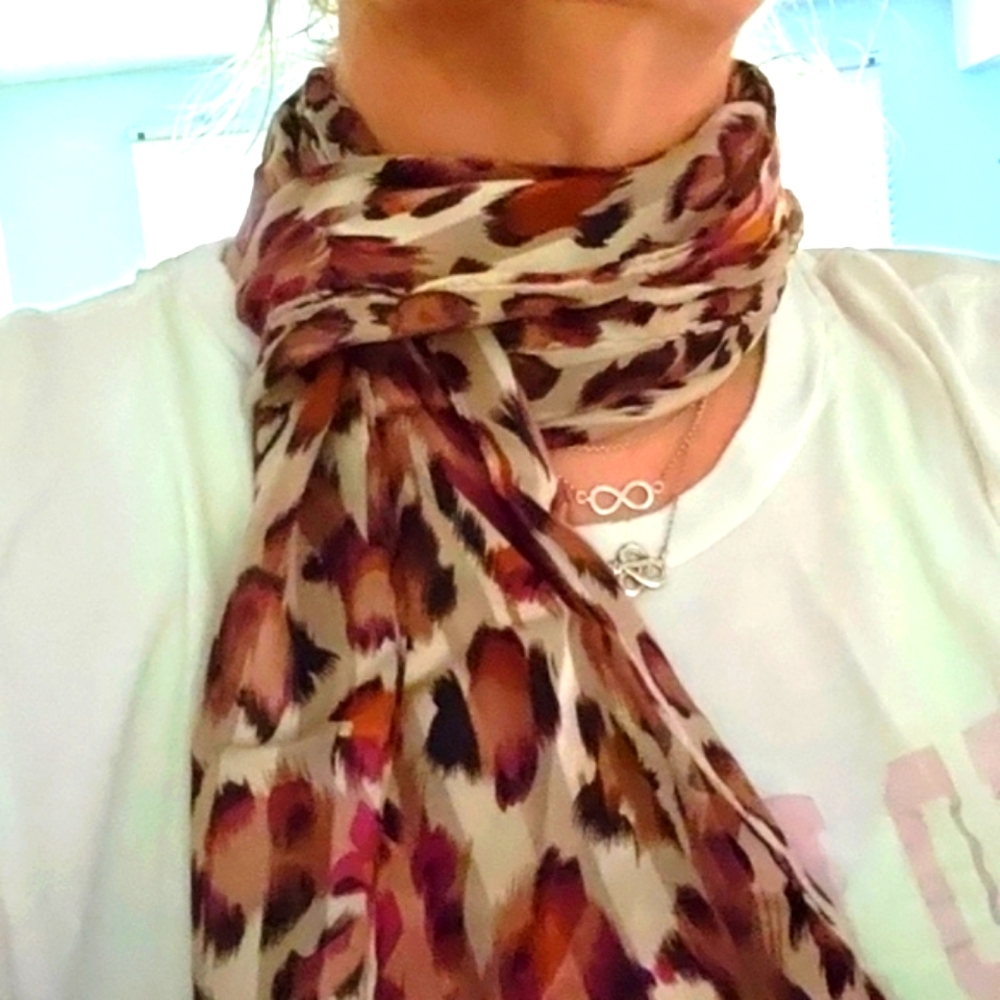 ECHO Leopard print 100% Silk scarf